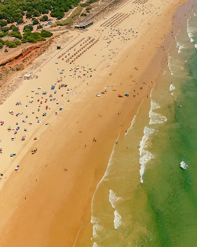 Vue de la plage des Sables d'Olonne en vol ULM